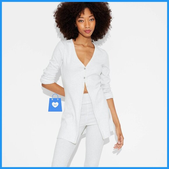 Small - Womens Knit Cardigan - Wild Fable - Heather Gray - Picture 4 of 8